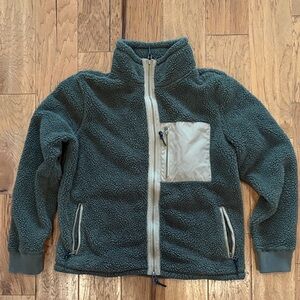 Surfside Supply Green and Cream Fleece Jacket size small